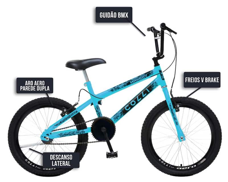 Bicicleta Max Boy CROSS, Aro 20 S/M 36 Raias, Freios V-Brake Nylon